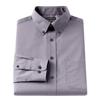 Men's Croft & Barrow&reg; Classic-fit Easy Care Button-down Collar Dress Shirt, Size: 17.5-32/33, Grey