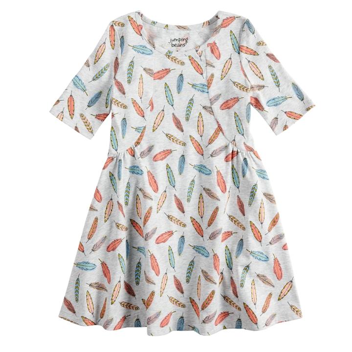 Girls 4-10 Jumping Beans&reg; Princess Seam Dress, Size: 6, Light Grey