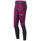 Women's New Balance Accelerate Printed Leggings, Size: Large, Med Purple
