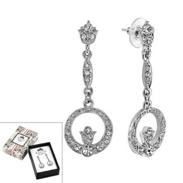 Downton Abbey Circle Drop Earrings, Women's, White