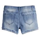 Girls 7-16 & Plus Size Mudd&reg; Extreme Wash Frayed Cuff Denim Shorts, Size: 18 1/2, Dark Blue