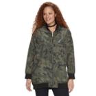 Plus Size Rock & Republic&reg; Camo Bomber Jacket, Women's, Size: 0x, Beige Oth