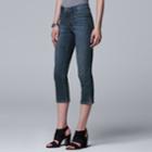 Women's Simply Vera Vera Wang Side Slit Capri Jeans, Size: 4, Turquoise/blue (turq/aqua)
