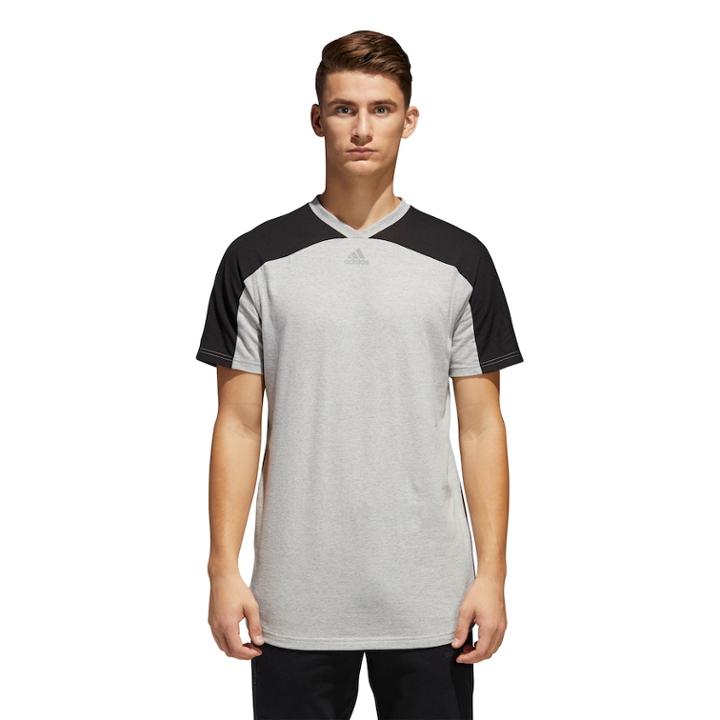 Men's Adidas Elevated Tee, Size: Small, Med Grey