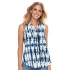 Women's Rock & Republic&reg; Split-back Shirt, Size: Small, Blue (navy)