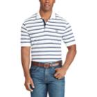 Big & Tall Chaps Classic-fit Striped Mesh Polo, Men's, Size: L Tall, White