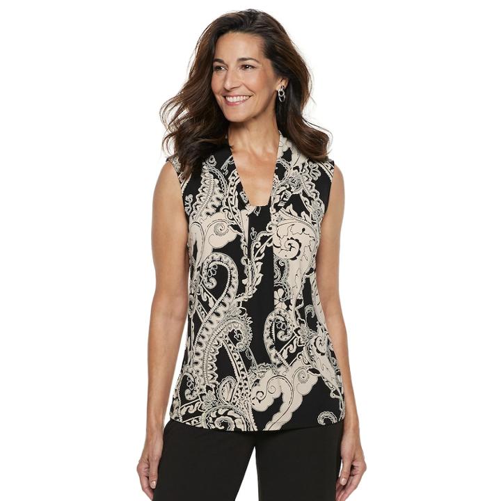 Women's Dana Buchman Knot-front Top, Size: Large, Med Beige