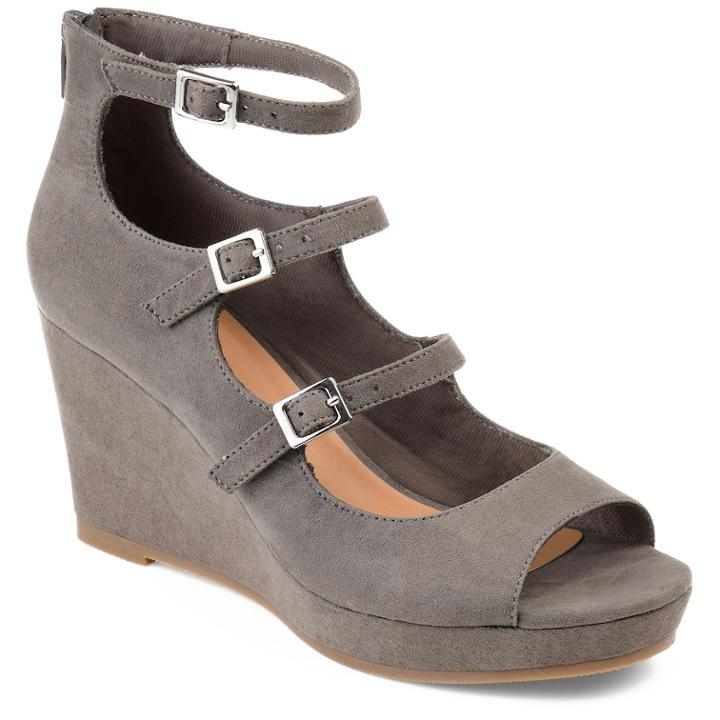 Journee Collection Skyla Women's High Heel Wedges, Size: Medium (9), Grey