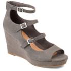 Journee Collection Skyla Women's High Heel Wedges, Size: Medium (9), Grey