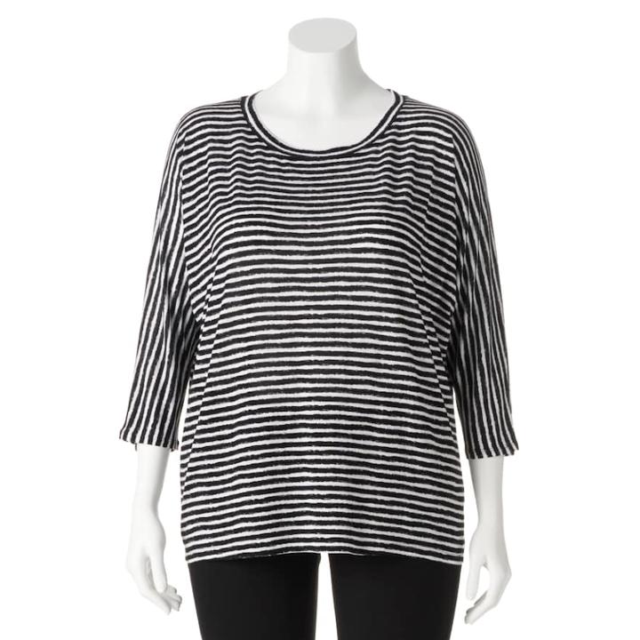 Plus Size Apt. 9&reg; Printed Dolman Top, Women's, Size: 1xl, Black