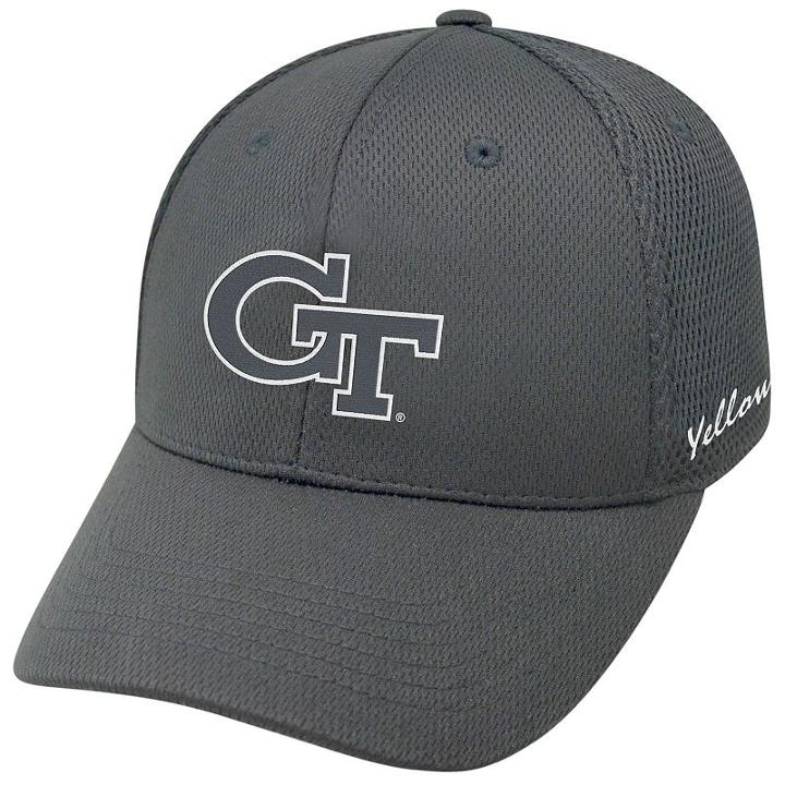 Adult Top Of The World Georgia Tech Yellow Jackets Fairway One-fit Cap, Men's, Grey (charcoal)