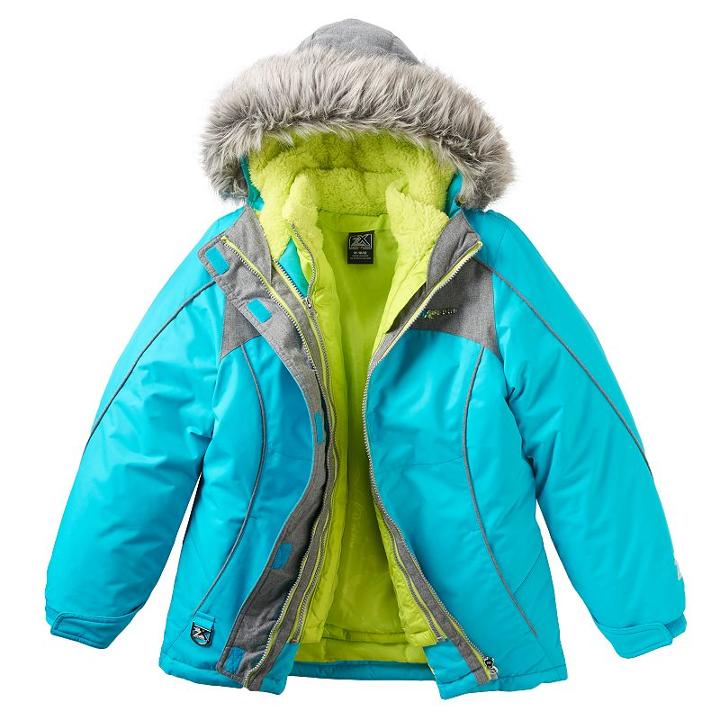 Girls 7-16 Zeroxposur 3-in-1 Emmeline Heavyweight Systems Jacket, Girl's, Size: 10-12, Med Green