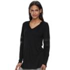 Women's French Laundry Mesh Sleeve Hooded Tunic, Size: Xl, Oxford