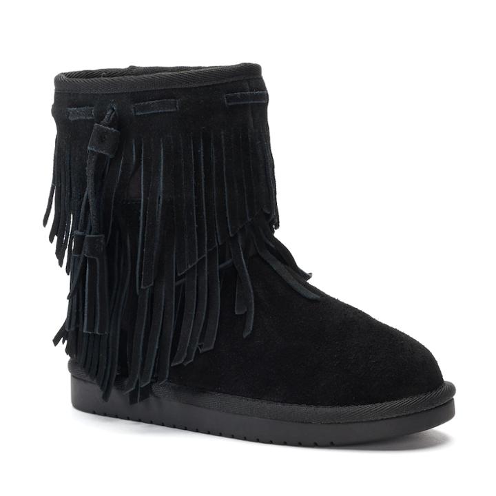Koolaburra By Ugg Cable Girls' Short Winter Boots, Size: 5, Black