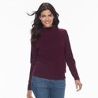 Petite Napa Valley Mockneck Sweater, Women's, Size: M Petite, Dark Red
