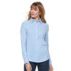Women's Croft & Barrow&reg; Button Front Shirt, Size: Medium, Light Blue