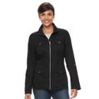 Women's Croft & Barrow&reg; 4-pocket Utility Jacket, Size: Large, Black
