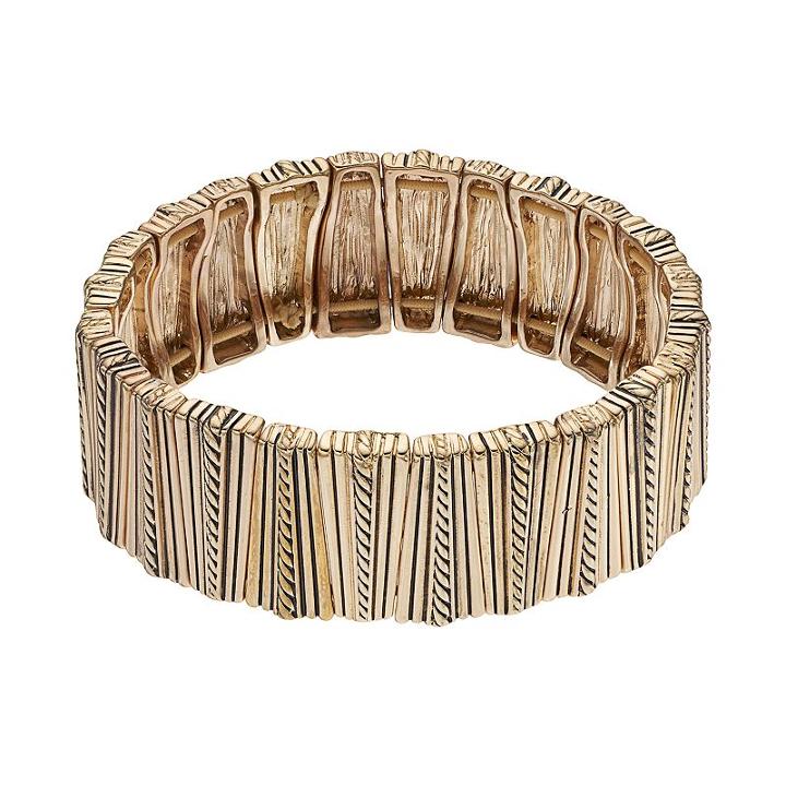 Dana Buchman Textured Bar Stretch Bracelet, Women's, Gold