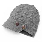 Sijll Button Bill Wool Hat, Women's, Grey