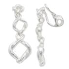 Napier Geometric Linear Drop Clip-on Earrings, Women's, Silver