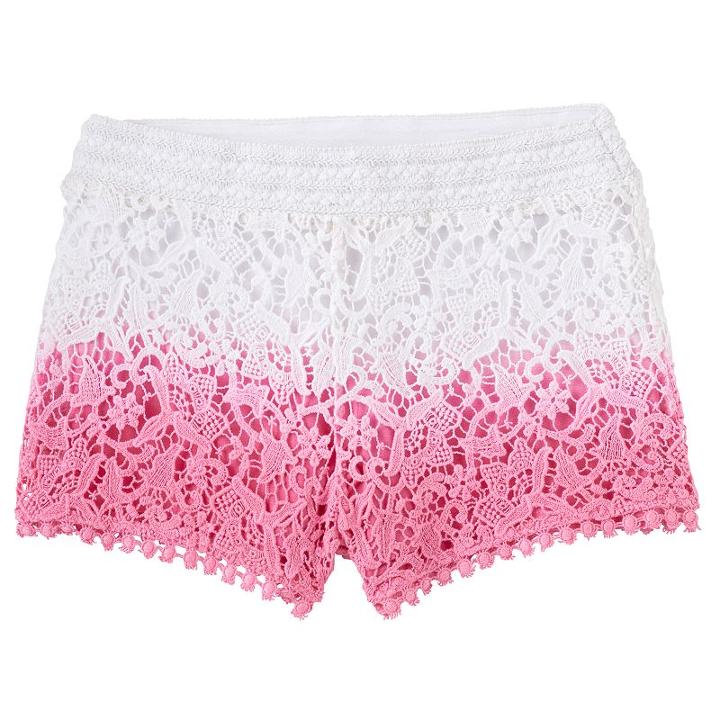 Girls 4-6x Design 365 Dip-dyed Crocheted Shorts, Girl's, Size: 6, Light Pink