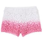 Girls 4-6x Design 365 Dip-dyed Crocheted Shorts, Girl's, Size: 6, Light Pink