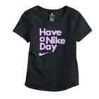 Girls 7-16 Nike Have A Nike Day Swoosh Tee, Size: Xs, Grey (charcoal)