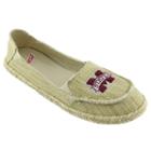 Women's Campus Cruzerz Mississippi State Bulldogs Sparkle Cabo Slip-on Shoes, Girl's, Size: 7, Beig/green (beig/khaki)