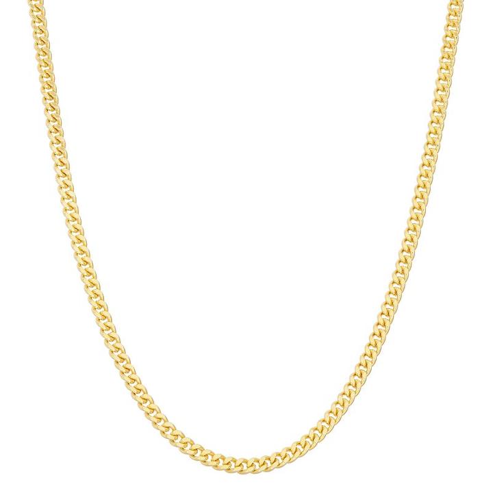 14k Gold Over Silver Adjustable Curb Chain Necklace, Women's, Size: 22, Yellow