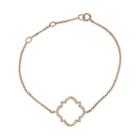 14k Rose Gold 1/5 Carat T.w. Diamond Quatrefoil Bracelet, Women's, Size: 8, White