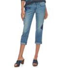 Women's Sonoma Goods For Life&trade; Embroidered Skinny Capri Jeans, Size: 6, Blue