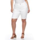 Plus Size Croft & Barrow&reg; Bermuda Jean Shorts, Women's, Size: 16 W, White