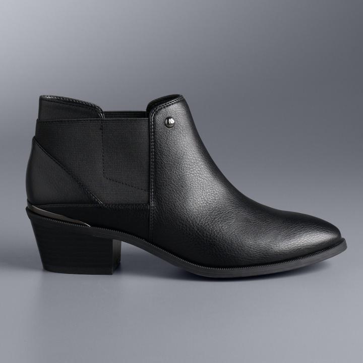 Simply Vera Vera Wang Palette Women's Chelsea Ankle Boots, Size: 10, Black