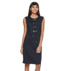 Women's Sharagano Lace-up Ponte Shirtdress, Size: 16, Blue (navy)