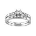 14k White Gold 1/3 Carat T.w. Diamond Engagement Ring Set, Women's, Size: 9