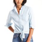 Women's Levi's Tie-front Denim Shirt, Size: Large, Blue