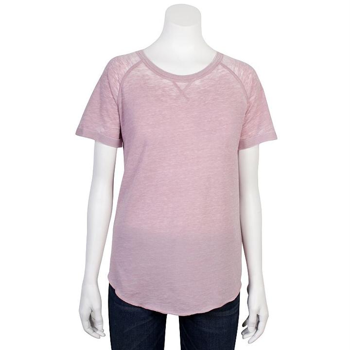 Juniors' Grayson Threads Raglan Short Sleeve Top, Girl's, Size: Xs, Dark Pink