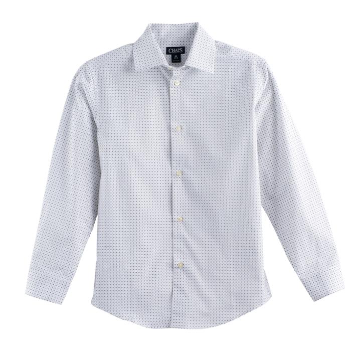 Boys 6-20 Chaps Four-star Button-down Shirt, Size: 10-12, White
