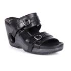 Rocky 4eursole Splendor Leather Women's Wedge Sandals, Size: 39, Black