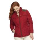 Plus Size Weathercast Quilted Side-stretch Jacket, Women's, Size: 3xl, Red