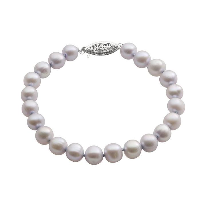 Pearlustre By Imperial Dyed Freshwater Cultured Pearl Sterling Silver Bracelet, Women's, Size: 8, Purple