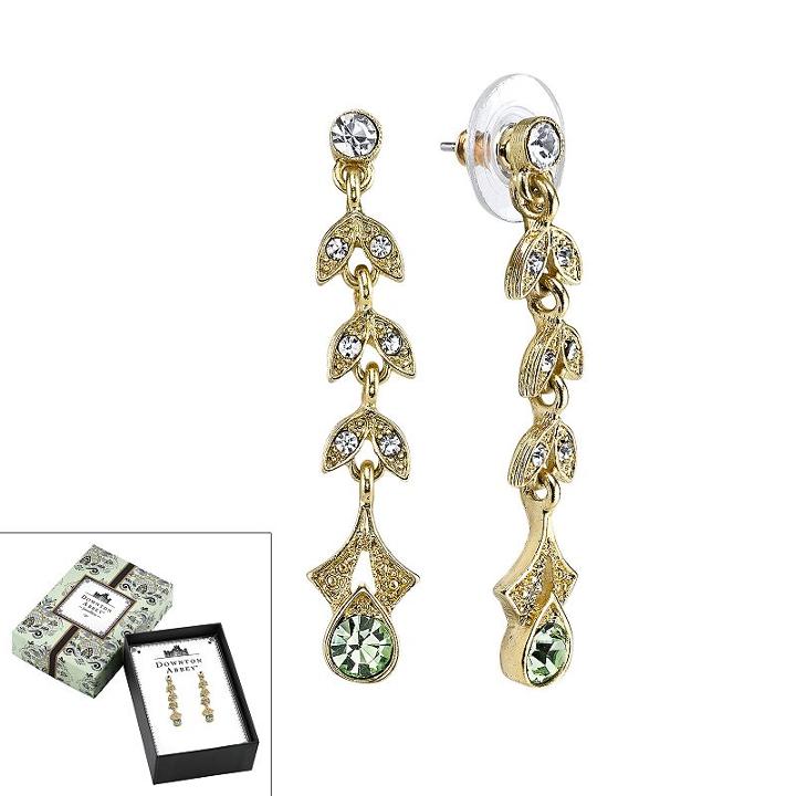 Downton Abbey Vine Linear Drop Earrings, Women's, Green