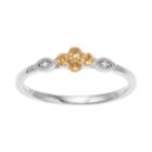 Lc Lauren Conrad 10k White Gold Citrine & Diamond Accent Flower Ring, Women's, Size: 9, Yellow