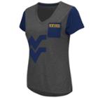 Women's Campus Heritage West Virginia Mountaineers Pocket V-neck Tee, Size: Large, Blue Other