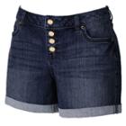 Women's Jennifer Lopez Cuffed Boyfriend Shorts, Size: 0, Dark Blue