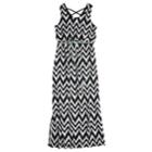 Girls 7-16 Three Pink Hearts Chevron Crisscross Maxi Dress, Size: 7, Grey (charcoal)