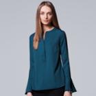 Women's Simply Vera Vera Wang Chiffon Popover Top, Size: Xl, Med Blue