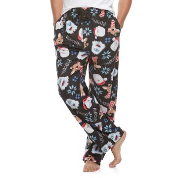 Men's Rudolph The Red-nosed Reindeer Bumble, Rudolph & Santa Lounge Pants, Size: Xl, Black