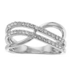 Brilliance Twist Ring With Swarovski Crystals, Women's, Size: 8, White