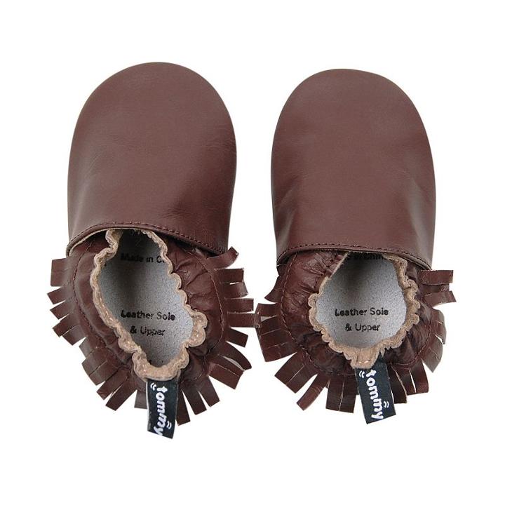 Tommy Tickle Moccasin Crib Shoes - Baby Girl, Size: 12-18month, Brown